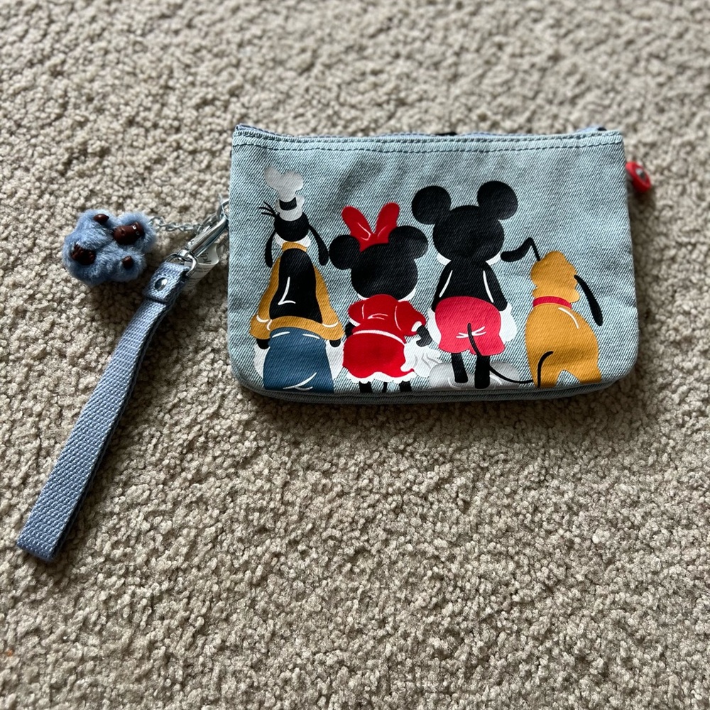 Kipling Kids Pouch - Gray and Red with Disney Characters